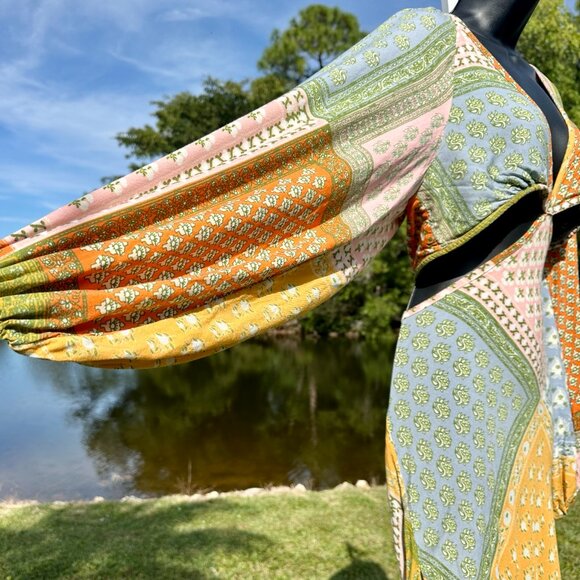 Jen's Pirate Booty Sonora Dress Daydream Patchwork Cut Out Boho Maxi Size M EUC - Picture 7 of 16